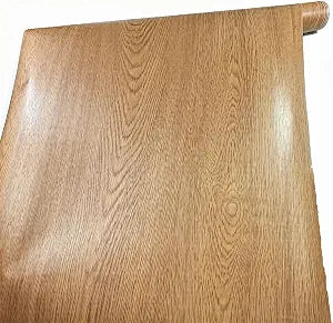 TOOLDECO Peel Stick Wood Grain Wallpaper Countertop Paper Funitures Decorative Vinyl Sticker (15.8X79Inch, Light orange shade) (15.8Inch*79Inch)