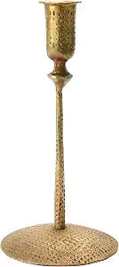 Creative Co-Op Hand-Forged Hammered Metal Taper, Antique Brass Finish Candle Holder