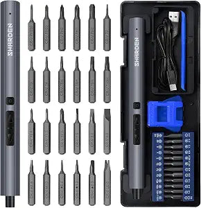 SHARDEN 29 IN 1 Mini Electric Screwdriver,Small Electric Screw Driver(Blue)