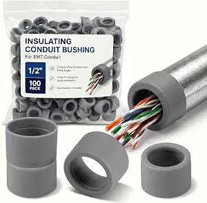 Pangda 100 Pcs 1/2 Inch EMT Insulating Conduit Bushing NEC Compliant