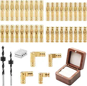 Brass Hidden Hinges Set, 270 Degree Brass Cylinder Hinges with Magnets