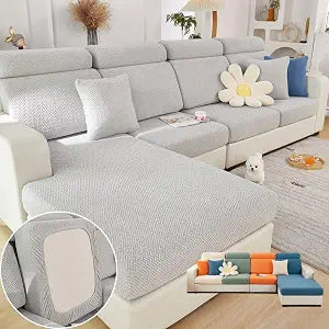 Soothing Home Sofa Covers, Sofa Hero Covers, Wear-Resistant Universal Couch Covers Washable Stretch Sectional Couch Cushion Covers (Light Grey,Large Single Seat Cover)
