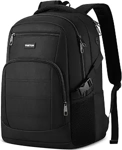 YAMTION Black Backpack for Men and Women, Laptop Backpack, School Backpack for Boys and Girls, Lightweight Bookbag, Work Backpack Fits 17.3 Inch Notebook