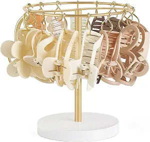 Dahey Claw Clip Organizer 16 Metal Hooks Display Holder Hair Clip, Gold