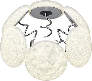Upholstery Tacks Pins with Twist - Multipurpose Bed Skirt Pins for Sofa, Upholstery, Headliner, Armrest Covers & Slipcovers - Fabric Covered Button Pins for Furniture (12 Pack, Rice White)