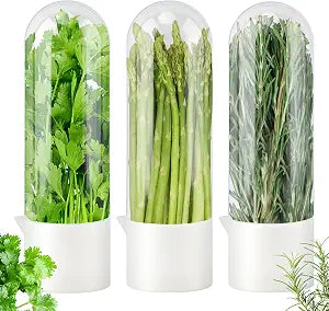3 Pack Herb Keeper for Refrigerator, Fresh Herb Saver for Cilantro, Parsley