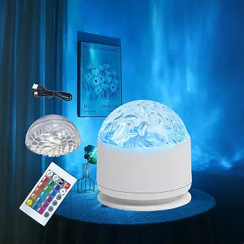 2 in 1 Galaxy Light, 16 Color Aurora Night Light Projector, Ocean Wave Projector with Remote Control, USB Recharge Northern Lights Projector for Bedroom Home Decor Gifts (Aurora & Wave)
