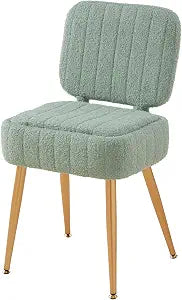 Vanity Chair with Storage Stool with Folding Back Makeup Chair