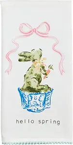 Mud Pie Hello Spring Topiary Tea Towel; 26" x 16 1/2"