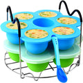 Silicone Egg Bites Mold Set of 4, Steamer Rack with Heat resistant Handle