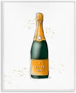 Champagne Bottle Love Quote, 16 x 20 Inch Framed Gicle Print