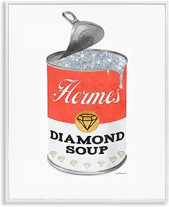 Glam Soup Can Pop Fashion, 16 x 20 Inch Framed Gicle Print