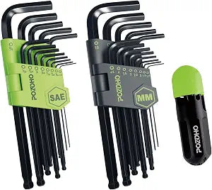 27-Piece Allen Wrench Set, Ball End Hex Key Set with Torque Handle
