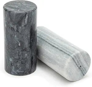 Fox Run White & Black Marble Salt & Pepper Shaker, Set 2 Spice Shakers