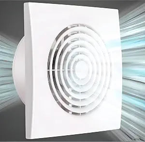 6 Inch Exhaust Fan Bathroom Exhaust Fan Damper ABS Waterproof Ventilation Fan for Kitchen Garage Bedroom Home Office Ceiling window & Wall Mount White