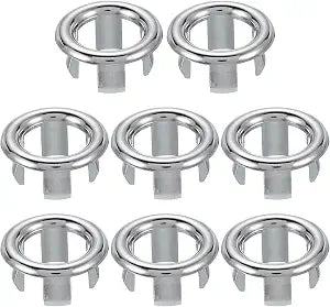 PATIKIL Sink Overflow Ring 8Pcs Bathroom Sink Overflow Drain Cover Silver