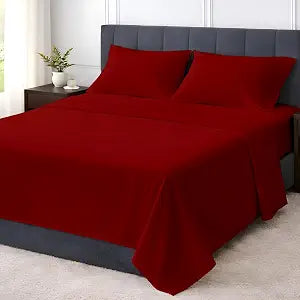 Shreem Linen King 4 Piece Sheet Set, Ultra Soft Microfiber Bed Sheets King Size, Breathable Cooling Bedding, Deep Pocket Fits 8���16 Inch Mattress, Burgundy