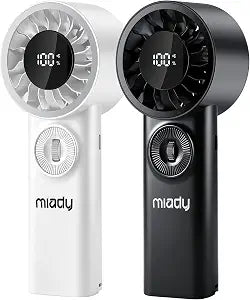 Miady 2-Pack Portable Handheld Turbo Fan 1-100 Speed Personal Fan