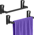 Jesginboo Over Cabinet Towel Holder, 2 Pack Cabinet Door Towel Bar, Black