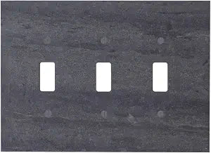 Electrical SWITCH HITS Outlet Wall Plate 3 Toggle | Triple Light Switch Cover Faceplate | Decorative Vermont Slate Gray - Natural Earth Tone | 3 Gang, 6.75" W x 5" H