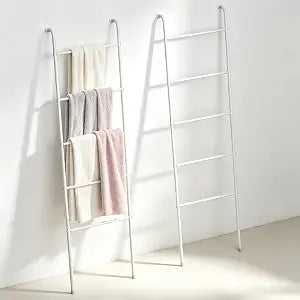 Towel Ladder Wall Leaning Towel Holder Metal Blanket Ladder Set of 2