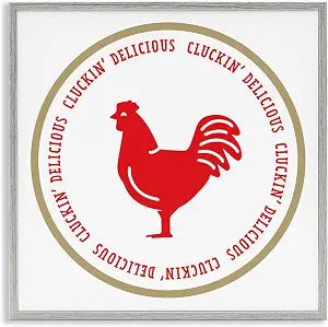 Cluckin Delicious Farmhouse Humor, 17 x 17 Inch Framed Gicle Print