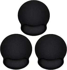 Ergonomic Mouse Pad 3 Pack with Wrist Rest Support, Round Gaming Mousepad with Smooth Surface & Non-Slip Rubber Base for Computer, Laptop, Office, Comfortable Memory Foam for Wrist Cushion