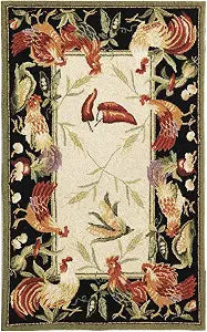SAFAVIEH Chelsea Collection Accent Rug - 2'6" x 4', Ivory & Black, Hand-Hooked French Country Wool, Ideal for High Traffic Areas in Entryway, Living Room, Bedroom (HK94A)