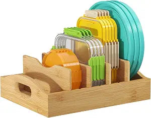 Lifewit Bamboo Lid Organizers for Inside Cabinet with 5 Sections