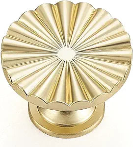 10 Pack Brushed Gold Cabinet Knobs, Flower Vintage Dresser Drawer Pulls