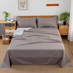 WenBags Waterproof Bed Sheet Flat Sheets Lightweight,70*90 Inches Queen Size Mattress Furniture Protector Cover for Bed Couch, Pet Hair Resistant Cover Ideal for Dogs Cats Hotels and Hospitals (Gray)