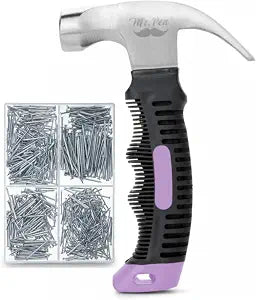Mr. Pen- Nail Assortment Kit and 8oz Small Hammer for Picture Hanging