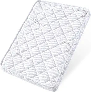 Pack and Play Mattress - 38" x 26"- Premium Knitted Fabric Safety Reinforced Play Yard Mattress - Fits for Graco & Baby Trend & Pamo Babe Playard, Firm Support and Comfort FoamWhite