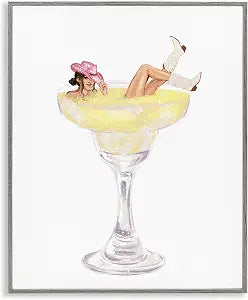 Glam Cowgirl Margarita Cocktail, 11 x 14 Inch Framed Gicle Print