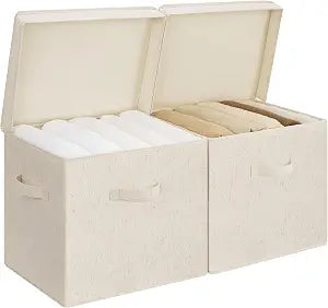 StorageWorks Storage Bins with Lids, Fabric Closet Storage Bins, Large