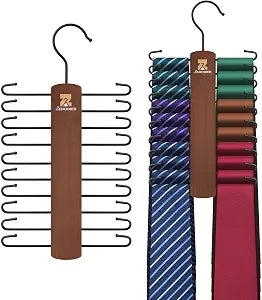 ZEDODIER 2 Pack Tie Hanger, Tie Organizer for Closet, Holds 40 Ties
