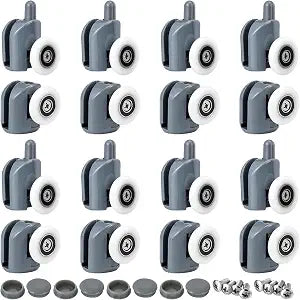 Lounsweer 16 Pcs Curved Shower Door Rollers 25mm, 8 Upper 8 Bottom