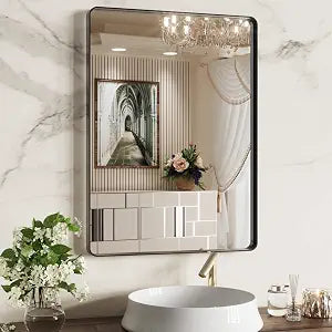 WEER Black Bathroom Vanity Mirror 22X30 Inch