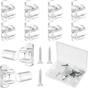 10 Pairs False Drawer Front Clips False Cabinet Front Clips with Screws, Reinforced Sink Tip Out Snap Sink Clips with Clear Storage Case for Cabinet Drawer Fronts Hardware Replace