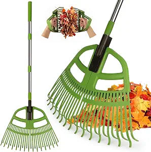 3-in-1 Leaf Rake, 25" Wide Dual Direction Rakes for Lawns
