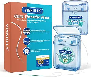 VINSULLA Dental Threader Floss for Braces,Implants and Wide Tooth Gaps