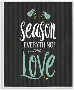 Season with Love Typography Kitchen, 16 x 20 Inch Framed Gicle Print