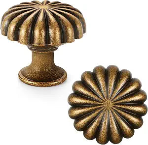 Antique Brass Cabinet Knobs10 Pack Solid Drawer Pulls for Dressers