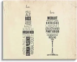 'The Stupell Home Decor His and Hers Wine and'| Canvas Art