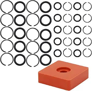 (10+10 Sets) 3/8" & 1/2" Impact Wrench Retainer Rings with O-Ring Kit Includes Retainer Ring Anvil Install Tool, Compatible with Milwaukee Electric/Pneumatic Impact Wrench