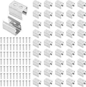 PATIKIL Neon Rope Light Mounting Brackets, 70 Pcs Neon LED Lights Stainless Steel Install Fixing Clips Accessories for 4.6-5.7mm Silicone Neon Sign Flex Strip Lighting
