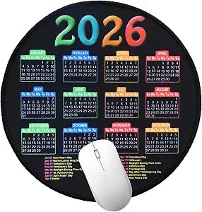 2026 Calendar Mousepad, Mouse Pad with Stitched Edge