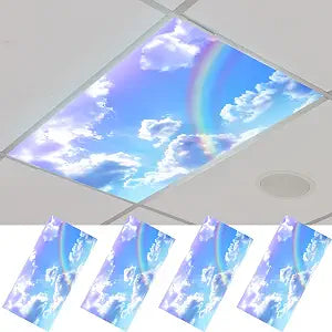 Outus 4 Pcs Fluorescent Light Cover Classroom Lighting Cover, 2 x 4 ft