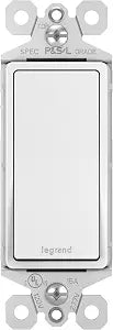Legrand radiant TM870STMWCC10 15 Amp Garbage Disposal Rocker Wall Switch, Single Pole Momentary Contact Decorator Light Switches, White (1 Count)