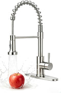 Comllen Brushed Nickel Kitchen Faucet with Pull Down Sprayer